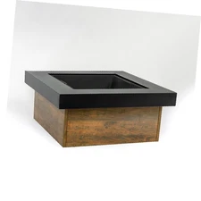 36-Inch Iron Fire Pit Table with Decorative Cross Weave Pattern for Outdoor