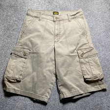 Lee Shorts Mens 29 Khaki Cargo Utility Button Pockets Cotton Stretch Relaxed Fit
