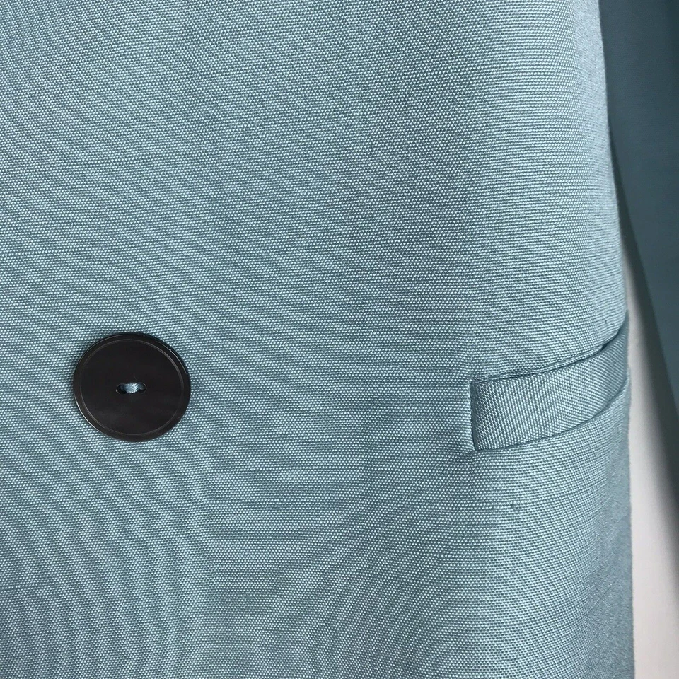 Blazer para mujer ZARA NUEVO CON ETIQUETAS frente abierto mezcla de lino azul forrado talla XS Foto 2 de 4