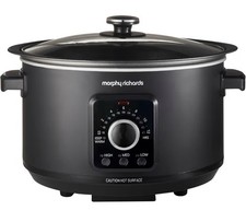 Morphy Richards 3.5L Easy Time Slow Cooker, Automatic Heat Settings Matte Black