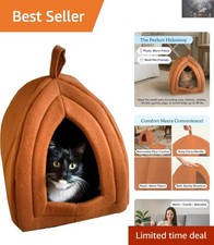 Cozy Indoor Cat Bed with Removable Foam Cushion - Perfect for Kittens  Bunnies