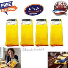 12CT 100 Flannel Dusting Cloths Multi-Purpose Car Polishing Detailing PK of 4 