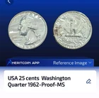 Absolutely Stunning!! Silver 1962 Washington Quarter Dollar, Mirror Finish