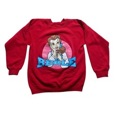 Vintage Disney Princess Belle Medium 10-12 Youth Red Pullover Crewneck