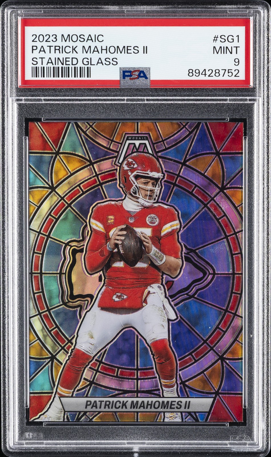 2023 PANINI MOSAIC STAINED GLASS #SG1 PATRICK MAHOMES II PSA 9