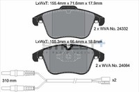 BremsbeläGe Peugeot 508 I (8D_) 1.6 THP Bj. 11/10-12/18 Kw 115 PS 156 - Pagid Ra