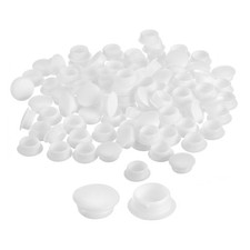 200Pcs 12mm 15/32" Dia Plastic Screw Hole Plugs Thread Type Covers, White