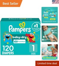 Gentle Hypoallergenic Baby-Dry Size 1 Diapers, 120 Count - Fun Character Designs 0.43 per diaper