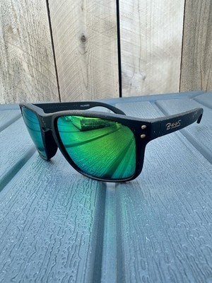 B.N.U.S. Commander B7026 Sunglasses Black Polarized Green Mirror Lens ITALY