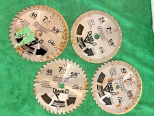 Lot of 4 Freud Diablo 7-1/4" Circular Saw Blades 40 Teeth 5/8 Bore #D40