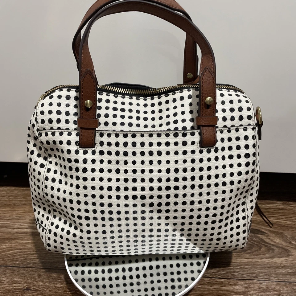 Bolso Cartera Fossil Rachel Blanco con Lunares Negros. Foto 4 de 4