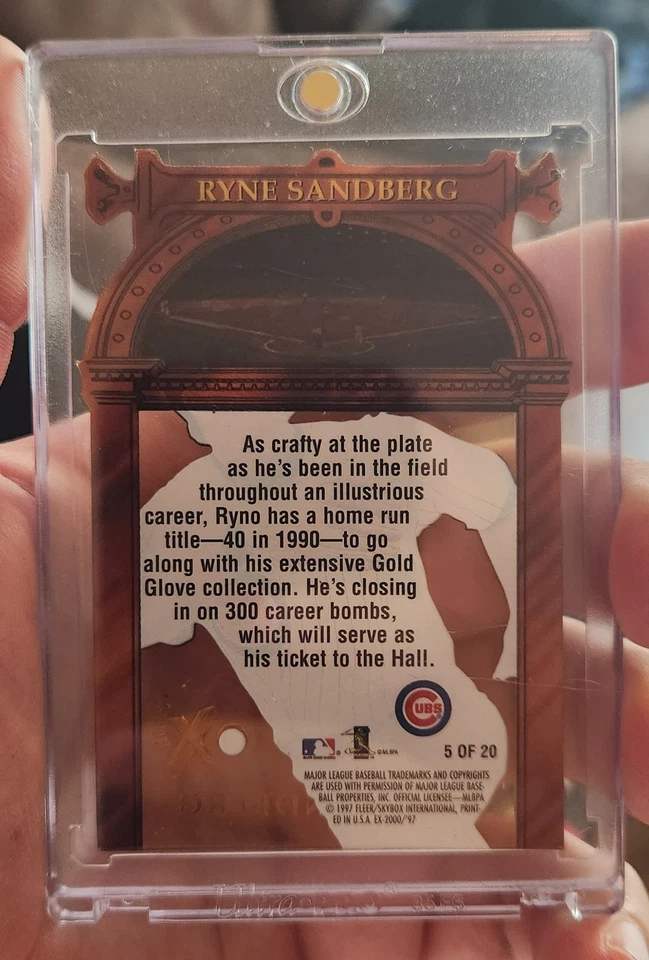 MLB - Ryne Sandberg - Hall or Nothing #5 Copper - 1997 EX 2000 Fleer/Skybox Foto 4 de 4