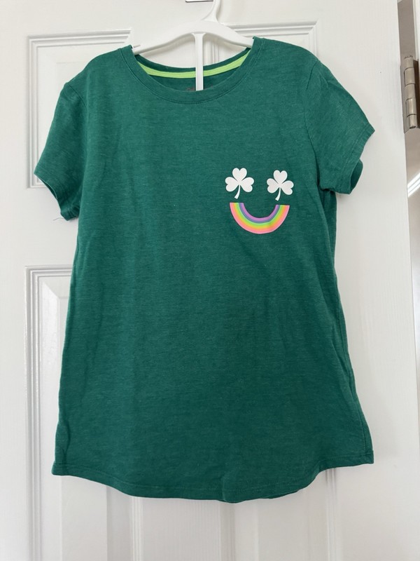 Cat & Jack St. Patrick’s Day Clover T-shirt Girls- Size 10/12- VGUC FAST SHIP
