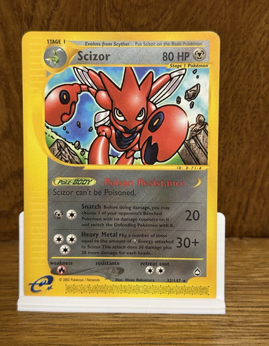 Pokémon TCG Scizor 32/147 Aquapolis Rare Card English 2002 MP