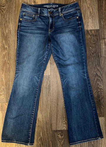 American Eagle Damen Kick Boot Super Stretch blau Jeans Größe 14US