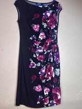 Ralph Lauren Women's Floral Ruched Stretch Sheath Dress Size 10