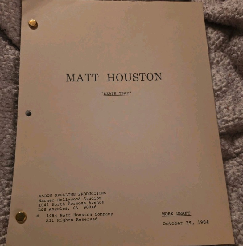 MATT HOUSTON- 1984 TV Script  "Death Match" Season 3 Episode 6 Vintage