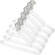 50 Pack 16-Inch Stainless Steel Wire Metal Hangers Non-Slip Clothes Hangers Spac