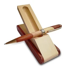 Luxury Wooden Ballpoint Pen Gift Set with Business Pen Case Display, Nice Wri