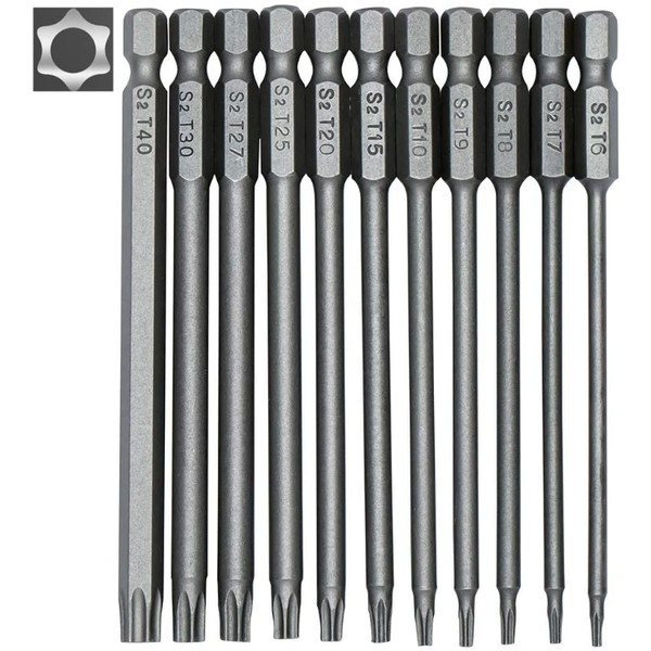 "Torx Schraubendreher Bit Set 11 StüCk 100Mm Magnetisch T6-T40 1/4\" Sechskant"-image