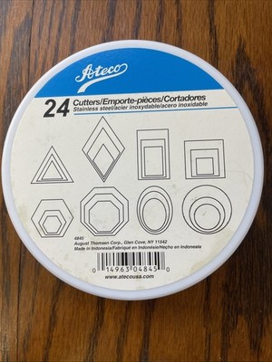 Ateco Set Of 23 Mini Cookie Cutters Geometric Shaped Stainless Steel Octagon