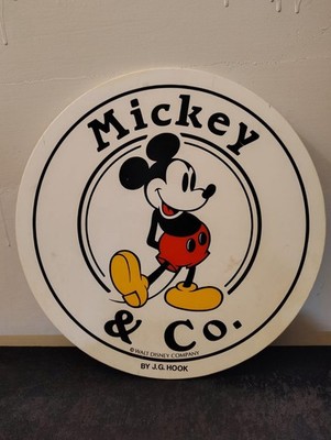 RARE Vintage ClothingDisney Store Display Sign Mickey & Co.  MICKEY MOUSE Round