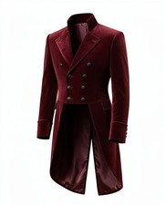 Men's Velvet Regency Tailcoat Victorian Vintage Tailcoat.