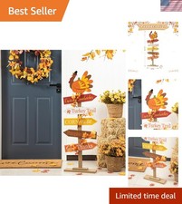 42.75'' Thanksgiving Wooden Turkey Porch Sign - Rustic Fall Decor for Home