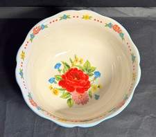 The Pioneer Woman Cereal Bowl Stoneware Blue/White Floral Glossy Set of 4