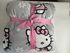Hello Kitty Twin Blanket - Gray, White and Pink