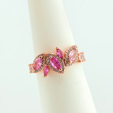Bomb Party Ring Sz 7 "Skyward Bound" Pink Ombre CZ on Rose Gold RG20012