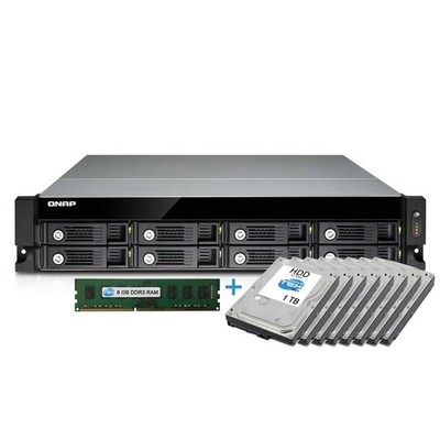 QNAP TS-871U-RP-I5 8GB RAM + 8X1TB HDD NAS For Rack Cabinet 2U Gigabit Server