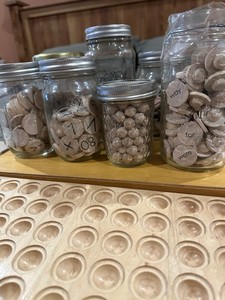 Montessori Hundred Frame w/ Grammar & Math Pegged Coins Set