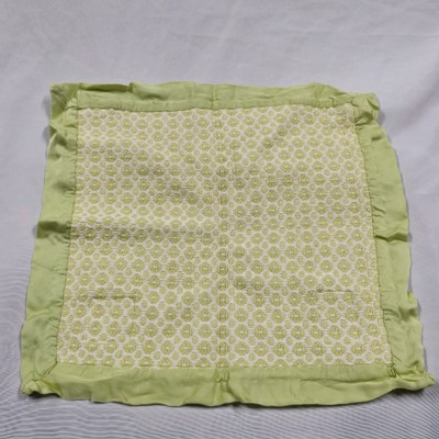 Shi Shu Baby Green White Woven Cotton Bamboo Plush Baby Blanket Security Lovey