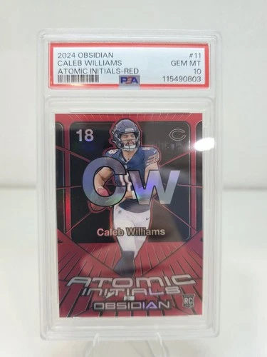 2024 Panini Obsidian Atomic Initials Caleb Williams #11 Red /75 (RC) PSA 10