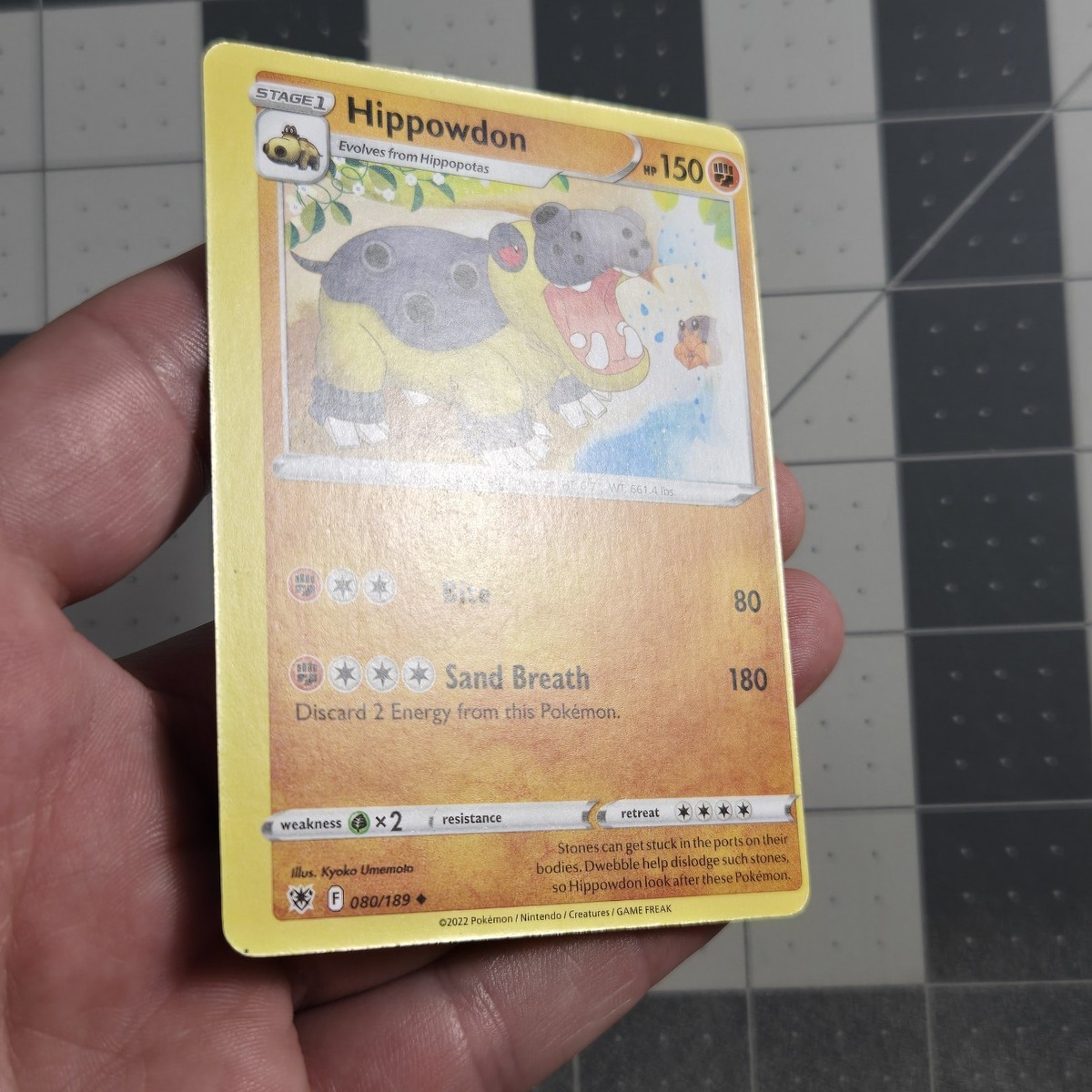 Hippowdon Miscut Error Pokemon Card Astral Radiance 080/189 | eBay