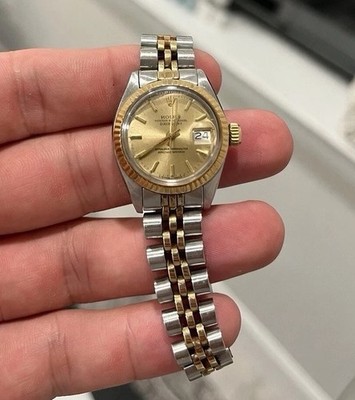 Rolex Lady-Datejust 26mm Two-Tone Jubilee Fluted Gold Bezel Champagne Dial