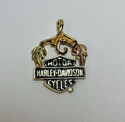 Harley Davidson 10k Gold Logo Leaf Anhänger