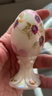 Fenton Glass Ivory Iridized Floral Egg # 1610/3000. Original Box