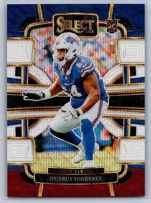 2023 panini select football o'cyrus torrence tri-color prizm rc 186/259 #12