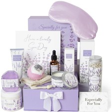 11 Pcs Lavender Spa Gift Set for Women, Bath and Body Luxury Kit, Relaxing Home
