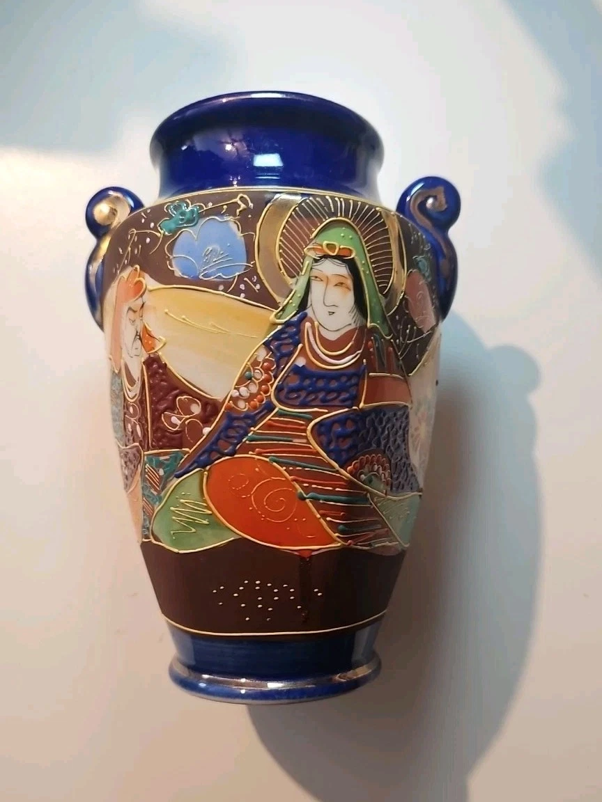 蓝色复古原始1900-1940 年日本花瓶| eBay