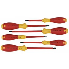 Wiha Insulated Screwdriver Set, Slotted/Phillips, Square, 6 pcs 35891 Wiha 35891