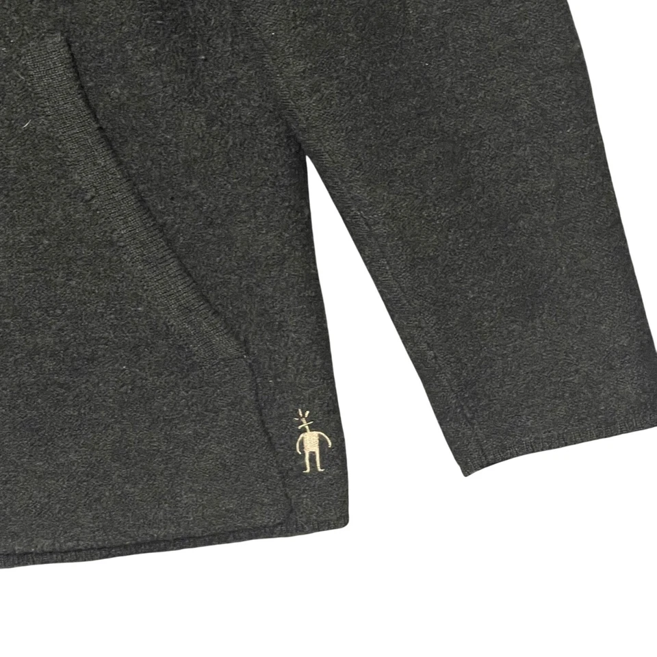 Chaqueta Suéter Smartwool Para Hombres Lana Merino Cremallera Completa Talla Grande Negro Carbón Foto 4 de 4