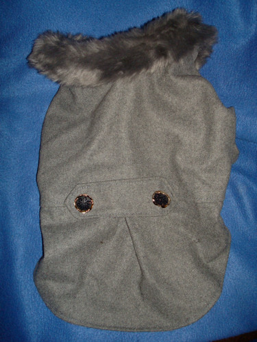 Adorable Pet Dog Winter Coat with Faux Fur Collar - Gray Pet Winter Jacket - XL