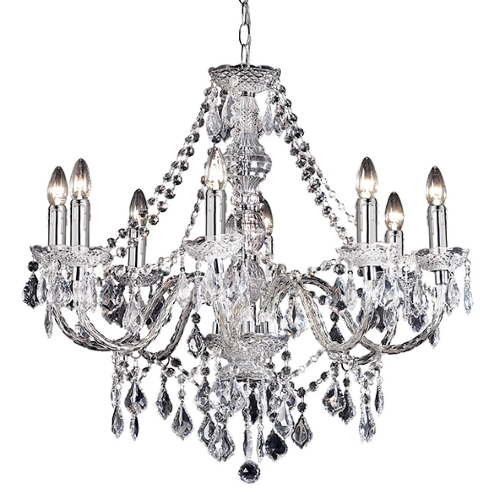 Ceiling Light Silver Clarence 8 Chrome Endon 308-8CL