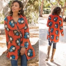 Soft Surroundings Eulalia Garden Wool Blend Coat size PM