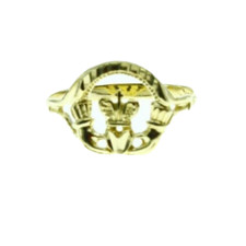 New Beautiful Real 14K Yellow Gold Claddagh Ring Full Of Hearts 1.7 Grams Size 7