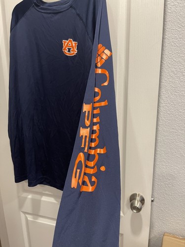 Auburn Tigers Shirt Mens XXL Blue Long Sleeve Columbia PFG Omnishade NCAA - Picture 3 of 9
