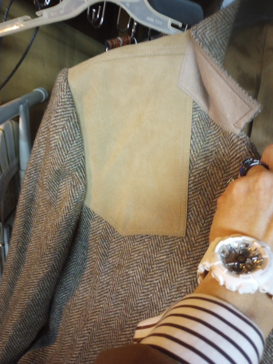 PENDLETON WESTERN BROWN TWEED WOOL & LEATHER BLAZ… - image 9